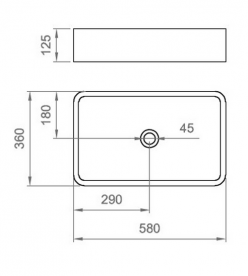 Раковина для ванної Ponsi Musa накладна 58х36 см кераміка білий глянець BL CER L MUSA 0012