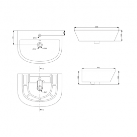 Раковина для ванной Primera Topic подвесная 60x45 санфаянс белый 8100020