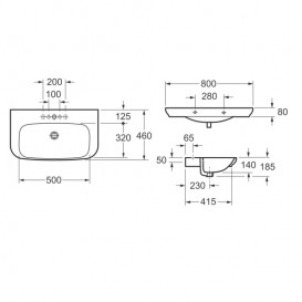 Раковина для ванної Primera Tyrol підвісна 80 см санфаянс білий 8100023