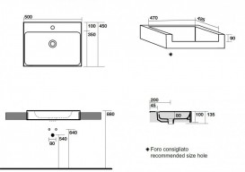 Раковина для ванной прямоугольная Kerasan Cento полувстраиваемая 50х45 см белая 354601