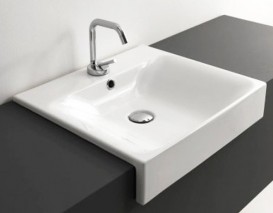 Раковина для ванной прямоугольная Kerasan Cento полувстраиваемая 50х45 см белая 354601