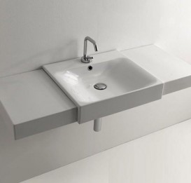 Раковина для ванной прямоугольная Kerasan Cento полувстраиваемая 50х45 см белая 354601