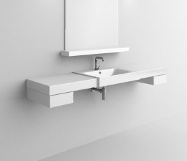 Раковина для ванной прямоугольная Kerasan Cento полувстраиваемая 50х45 см белая 354601