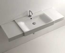Раковина для ванной прямоугольная Kerasan Cento полувстраиваемая 70х45 см белая 354801