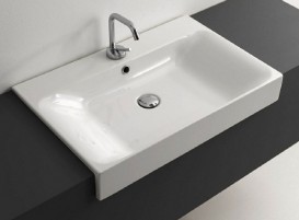 Раковина для ванної прямокутна Kerasan Cento полувстраіваемие 80х45 см біла 354901