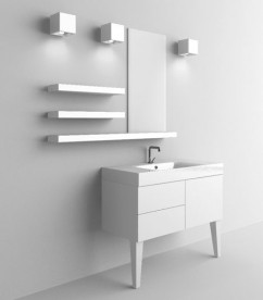 Раковина для ванной прямоугольная Kerasan Cento подвесная/накладная 100х45 см белая 355001