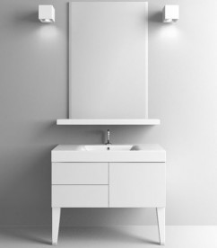 Раковина для ванной прямоугольная Kerasan Cento подвесная/накладная 100х45 см белая 355001