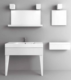 Раковина для ванной прямоугольная Kerasan Cento подвесная/накладная 100х45 см белая 355001