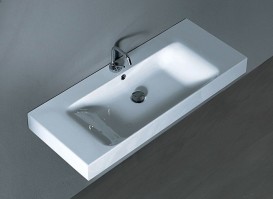 Раковина для ванной прямоугольная Kerasan Cento подвесная/накладная 100х45 см белая 355001