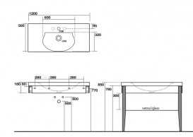 Раковина для ванної прямокутна Kerasan Bentley 120х50 см біла 393201