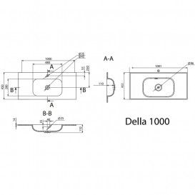 Раковина для ванной Radaway Della 100 100,1х45,1 см искусственный камень белый U121100-01-01
