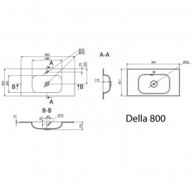 Раковина для ванної Radaway Della 80 80,1х45,1 см штучний камінь білий U121080-01-01