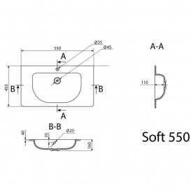 Раковина для ванної Radaway Soft 55х45,5 см білий кераміка U124055-02-01