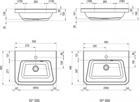 Раковина для ванной Ravak 10° 550 с отверстием искусственный мрамор белая XJI01155000