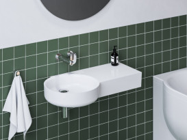 Раковина для ванной Ravak ARC 82,8х43,6 см полка справа литой мрамор белый XJXP1383000