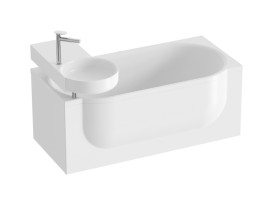 Раковина для ванной Ravak ARC 82,8х43,6 см полка справа литой мрамор белый XJXP1283000