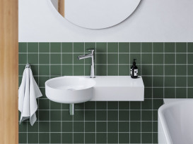 Раковина для ванной Ravak ARC 82,8х43,6 см полка справа литой мрамор белый XJXP1283000