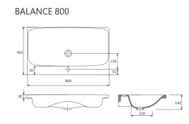Раковина для ванної кімнати Ravak Balance 80х46,5 см кераміка білий XJX01280000