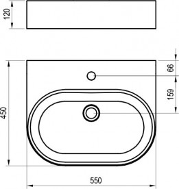 Раковина для ванної кімнати Ravak Ceramic Slim Wall O 55х45 см кераміка білий XJX01155004