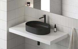 Раковина для ванной Ravak Ceramic Slim O 55х37 см керамика черный матовый XJX0D155000