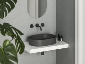 Раковина для ванної Ravak Ceramic Slim O 55х37 см кераміка антрацит XJX03155000