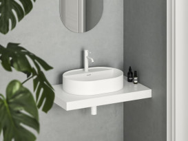 Раковина для ванної кімнати Ravak Ceramic Slim Shelf O 55х40 см кераміка матовий білий XJX0E155001