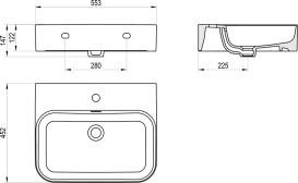 Раковина для ванной Ravak Ceramic Slim Wall R 55,3х45,2 см керамика белый XJX01155000