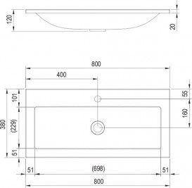 Раковина для ванної Ravak Clear 800 з отвором штучний мармур біла XJJ01180000
