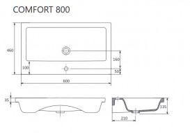 Раковина для ванной Ravak Comfort 80х46 см керамика белый XJX01280001