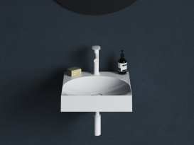 Раковина для ванной Ravak Lite 45х45 см с отверстием литой мрамор белый XJX01245002