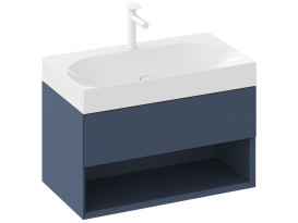 Раковина для ванной Ravak Lite 80х45 см с отверстием литой мрамор белый XJX01280005