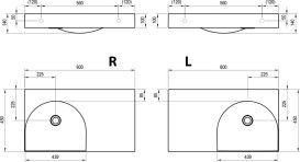 Раковина для ванної Ravak Lite 80х45 см L литий мармур білий XJXL1380000