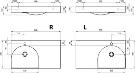 Раковина для ванной Ravak Lite 80х45 см R с отверстием литой мрамор белый XJXP1280000