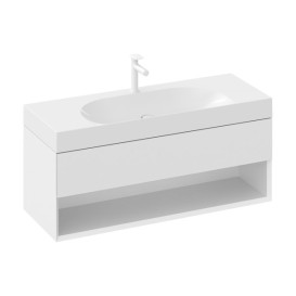 Раковина для ванной Ravak Lite S 120х45 см с отверстием литой мрамор белый XJX01212000