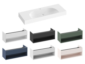 Раковина для ванной Ravak Lite S 120х45 см с отверстием литой мрамор белый XJX01212000