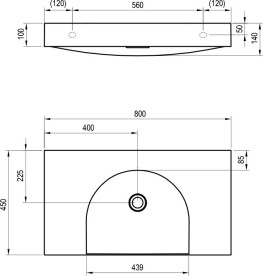 Раковина для ванной Ravak Lite S 80х45 см литой мрамор белый XJX01380000