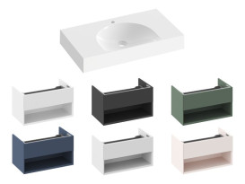 Раковина для ванной Ravak Lite S 80х45 см с отверстием литой мрамор белый XJX01280004