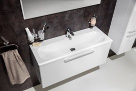 Раковина для ванної Ravak Ring 1000 с отвором штучний мармур біла XJK01110000