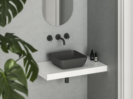 Раковина для ванної кімнати Ravak Uni 38 S Slim 38х38 см кераміка антрацит XJX03138000