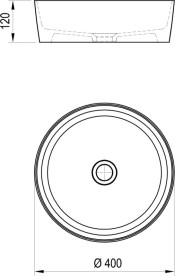 Раковина для ванної кімнати Ravak Uni 40 Slim ⌀40 см кераміка чорний матовий XJX0D140001