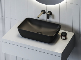 Раковина для ванної кімнати Ravak Uni 50 R Slim 50х31 см кераміка чорний матовий XJX0D150000