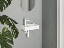 Раковина для ванной Ravak Veda 40,8х22,2 см отверстие слева керамика матовый белый XJXLE240000