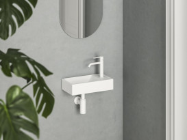 Раковина для ванной Ravak Veda 40,8х22,2 см отверстие справа керамика матовый белый XJXPE240000