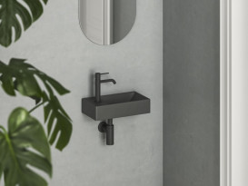 Раковина для ванной Ravak Veda 40,8х22,2 см отверстие слева керамика антрацит XJXL3240000