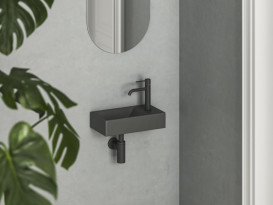 Раковина для ванной Ravak Veda 40,8х22,2 см отверстие справа керамика антрацит XJXP3240000