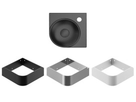 Раковина для ванной Ravak Yard 280 C  28х28 см угловая керамика черный матовый XJX0D228000