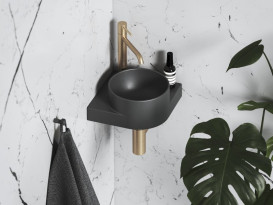 Раковина для ванной Ravak Yard 280 C 28х28 см угловая керамика антрацит XJX03228000