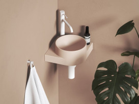 Раковина для ванної кімнати Ravak Yard 280 C 28х28 см кутова кераміка Alabaster Pink XJX0G228000