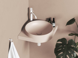 Раковина для ванної кімнати Ravak Yard 450 C 45х45 см кутова кераміка Alabaster Pink XJX0G245000