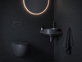 Раковина для ванной Ravak Yard 450 C 45х45 см угловая керамика черный матовый XJX0D245000